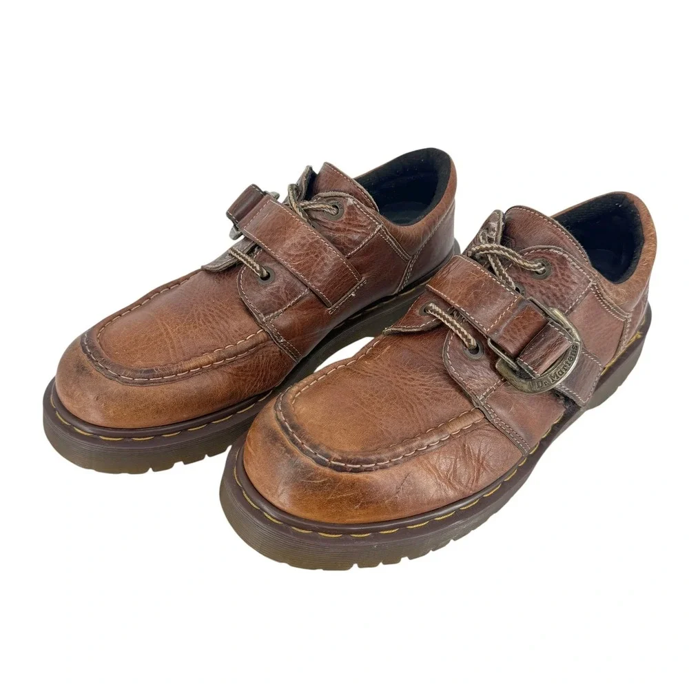 Dr. Martens 9445 Monk Strap Lug Sole Mens UK 12 US 13 VTG England Brown Leather